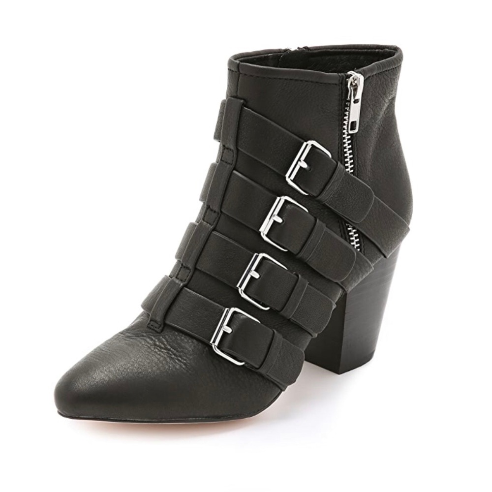 Rebecca Minkoff Aubrey Black Buckle Booties